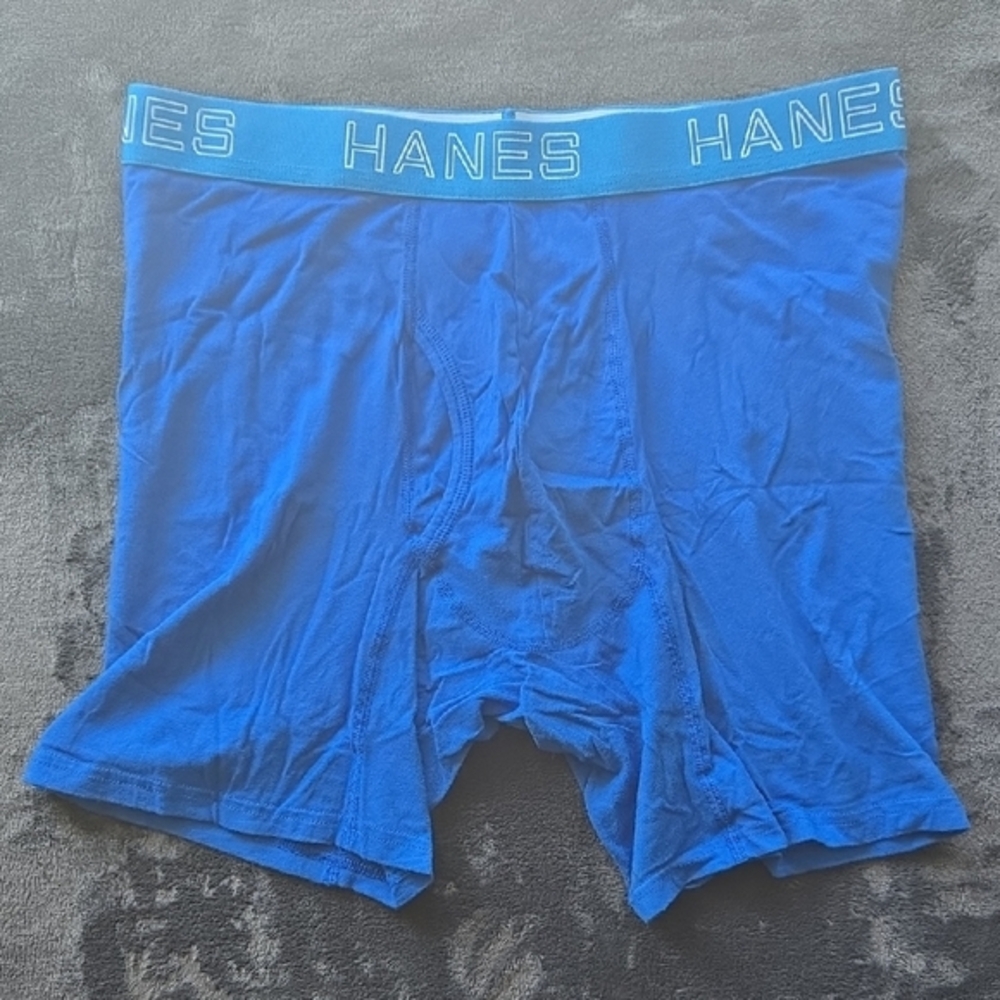 Hanes Blue Boxer Briefs with Elastic Waistband
